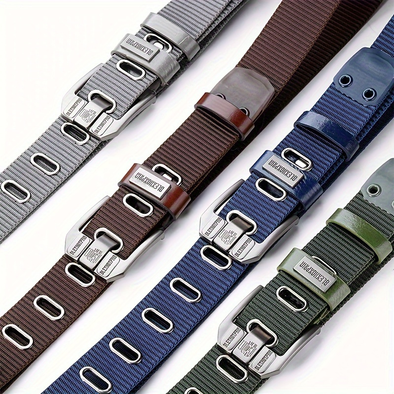 Adjustable Nylon Belt with Square Buckle for Men