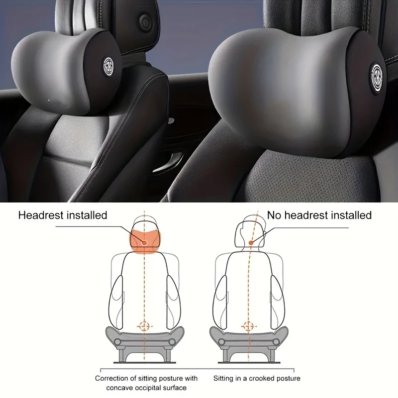 1pc ergonomic memory foam car headrest neck pillow slow rebound for driving travel hardness durable nylon cover car headrest pillow 7
