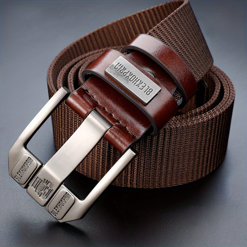 Adjustable Nylon Belt with Square Buckle for Men