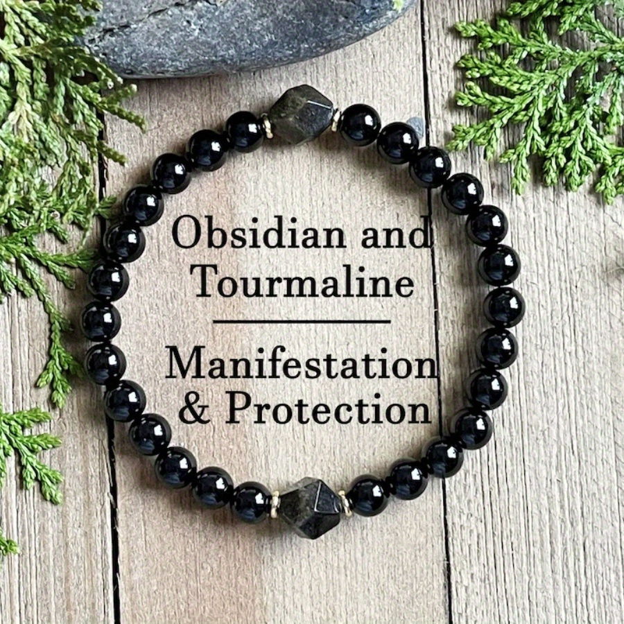 Obsidian & Crystal Manifestation Bracelet