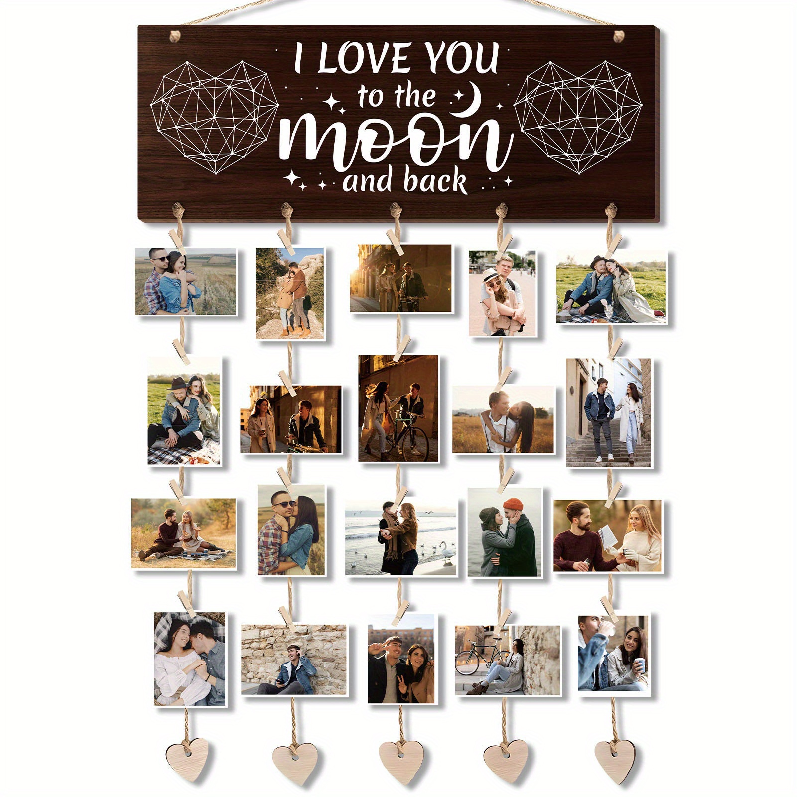 

1set 'this Is Us' Memory Frame - , & - Ideal For Christmas, Valentine's Day & Romantic Occasions - Hanging Display With Hooks & Ropes, Perfect Gift For Couples To Cherish Togetherness