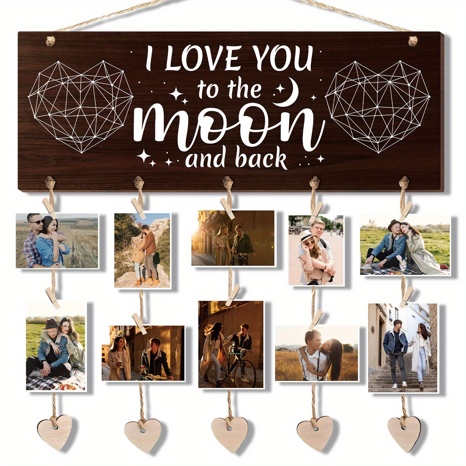 TEMU 1 Set Wooden Hanging , And - For Him , Her Girlfriend And Husband, Frame Of For , , Valentines Day, Christmas
