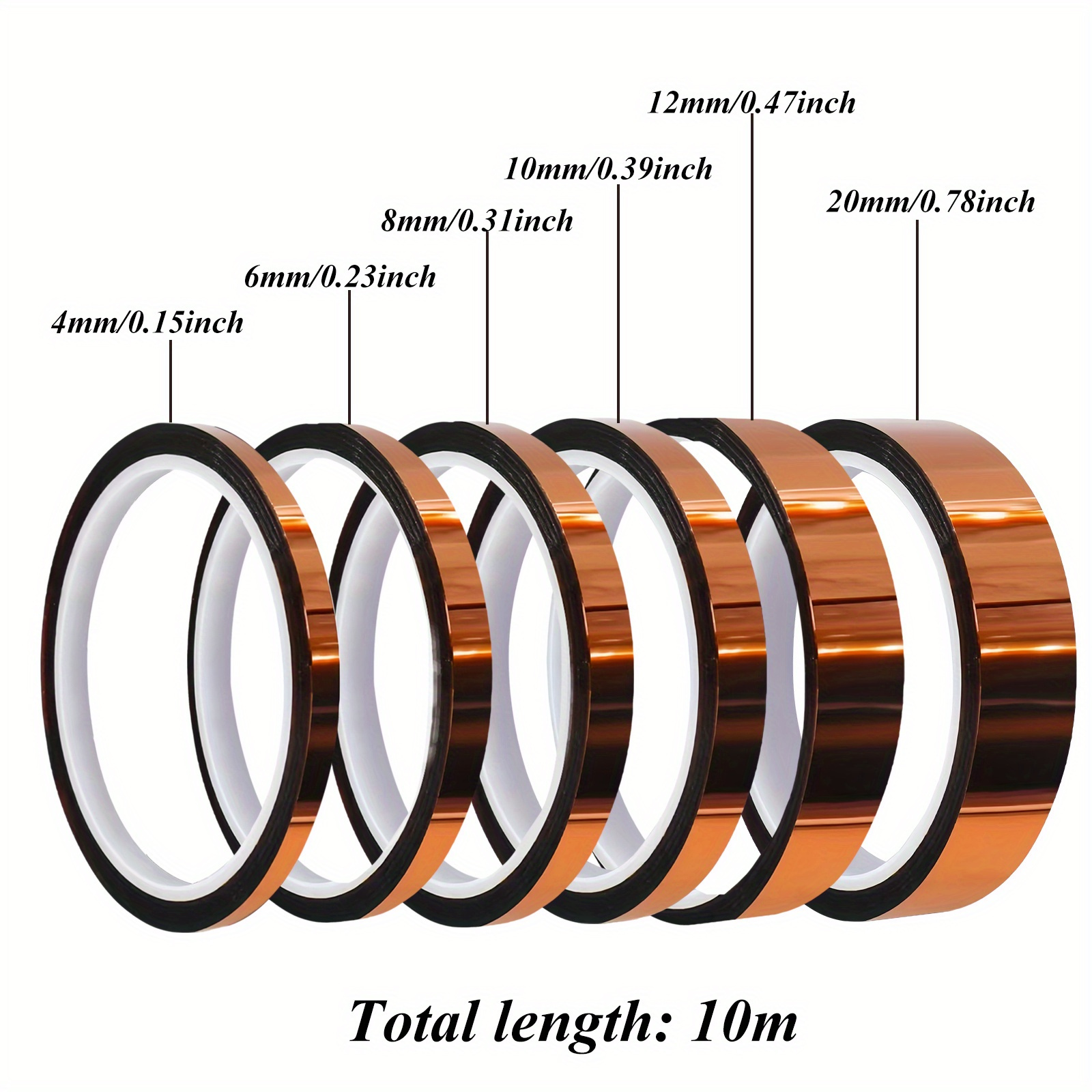 

6pcs Polyimide - (0.16/0.24/0.31/0.39/0.47/0.79 X 393.7 ), Electrical Insulating For 3d And Welding, , For Diy Projects / / Use