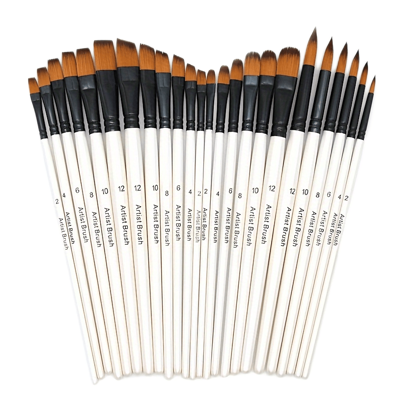 

Premium 24pcs Artist Paint Brush Set - Ideal For Acrylic, Oil, Watercolor, Gouache, And The Perfect New Year Gift