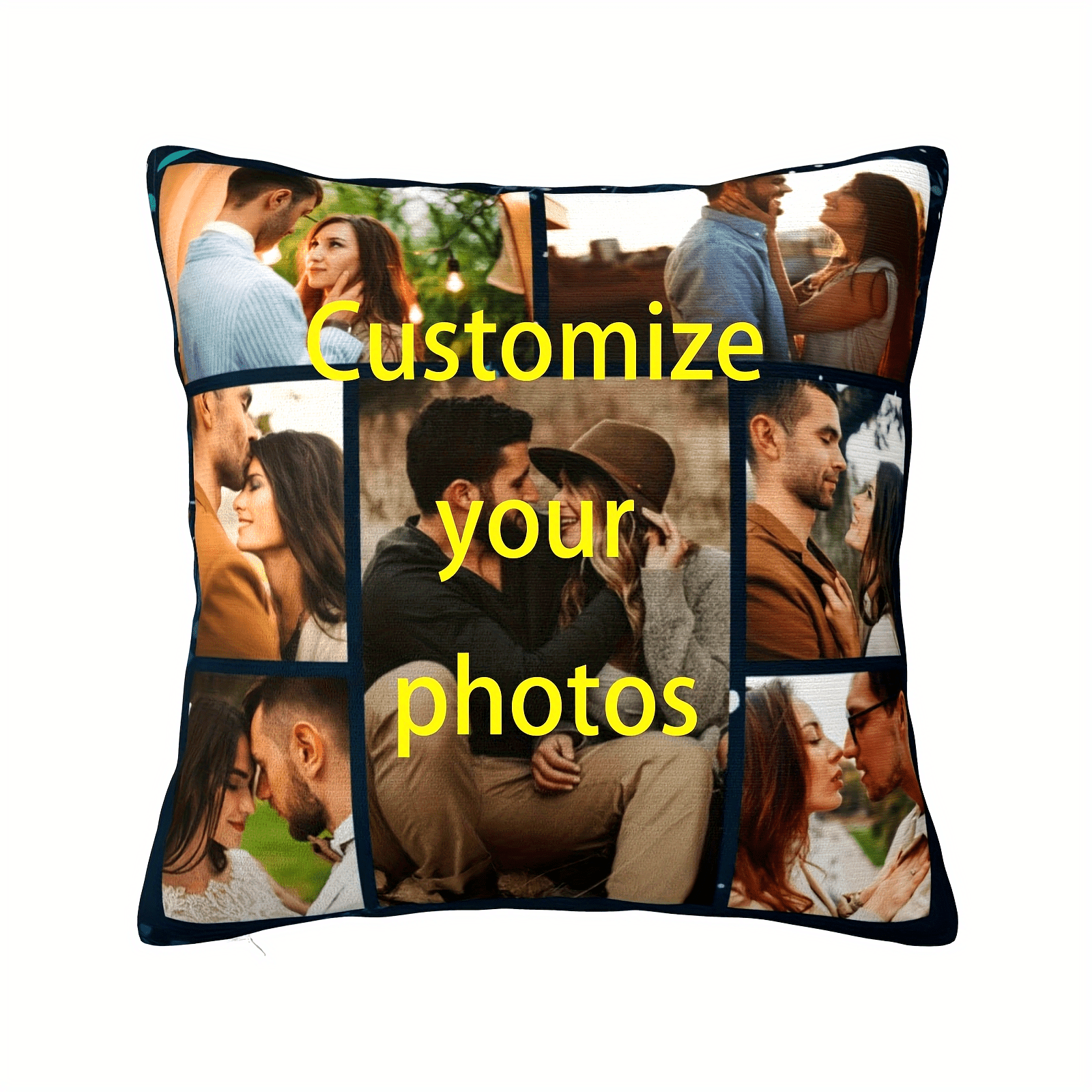 1  photo cushion cover polyester woven single sided print ideal for couples pets   life milestones halloween christmas gift 18x18 inches details 1