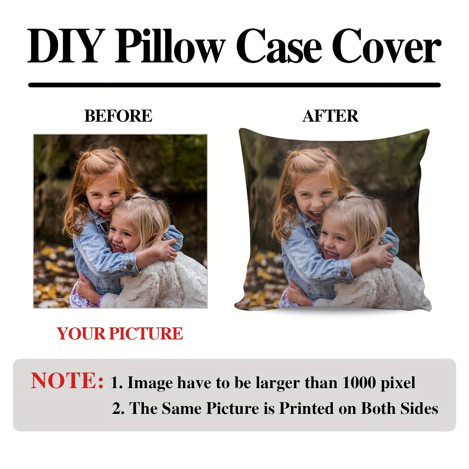 1  photo cushion cover polyester woven single sided print ideal for couples pets   life milestones halloween christmas gift 18x18 inches details 5