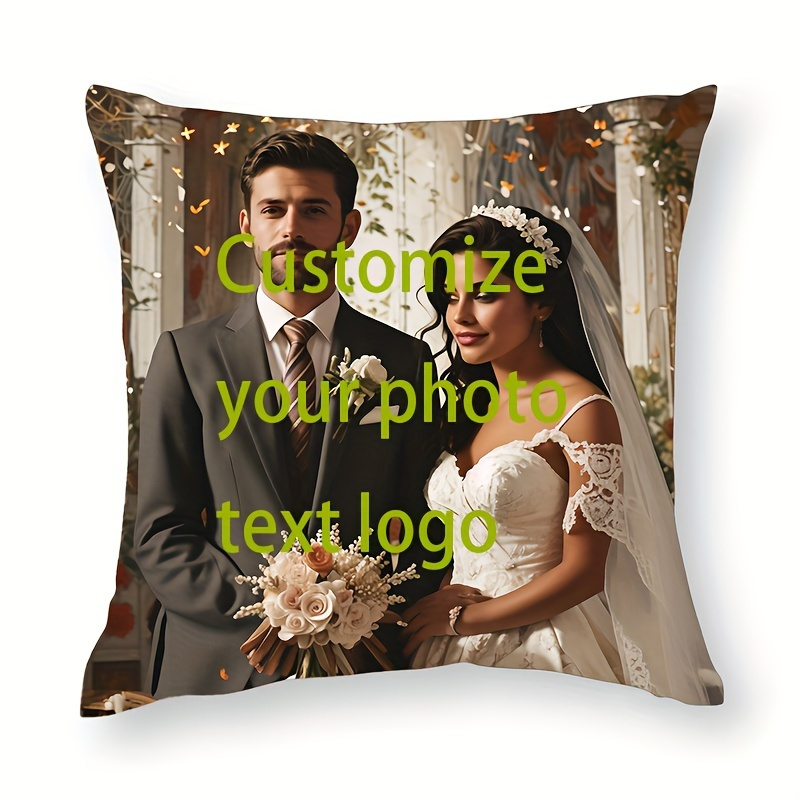 1  photo cushion cover polyester woven single sided print ideal for couples pets   life milestones halloween christmas gift 18x18 inches details 6