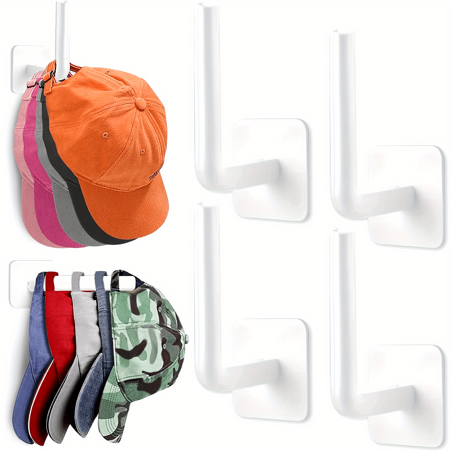 

4- Plastic - Duty Adhesive L-shaped Hanging For , , Towels, , - No Install Organizers For , Bathroom, ,