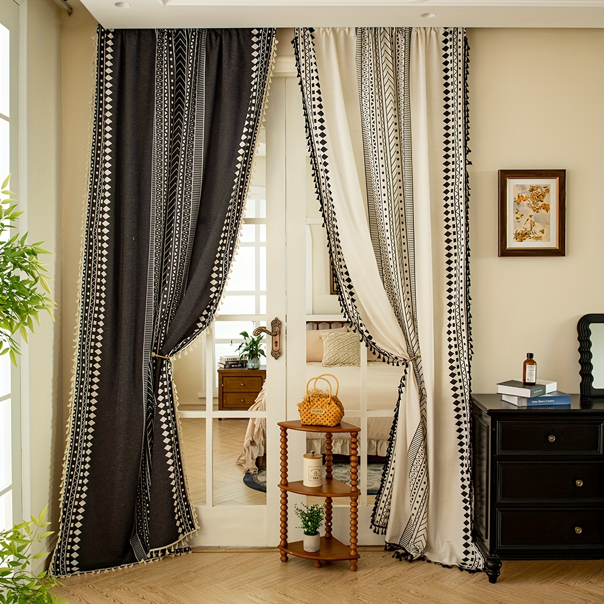 Cortinas opacas suaves con aislamiento térmico para ventana, cortina  decorativa con ganchos, cortinas que reducen el ruido, cortinas para sala  de