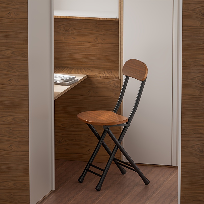 Silla de comedor de madera nórdica, silla plegable de tela minimalista  moderna, con reposabrazos y respaldo para ordenador, sofá para el hogar -  AliExpress