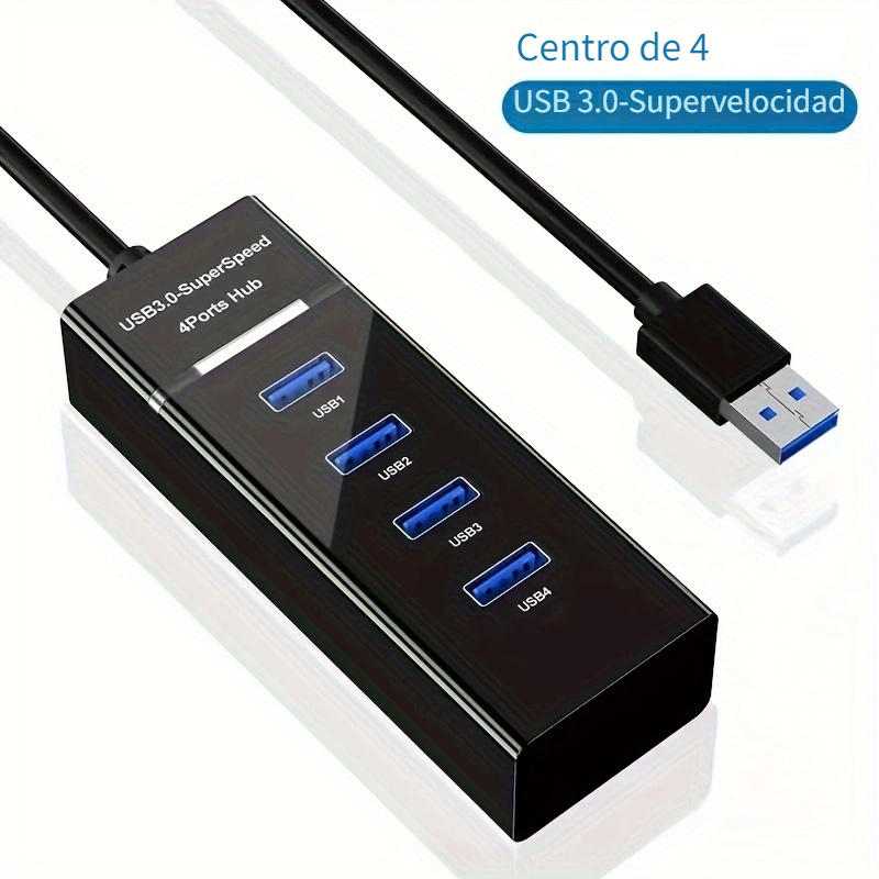 Hub USB 3.0 Multi USB 4 puertos 3.0 5 Gbps Adaptador de concentrador de  datos múltiple portátil con cable de 30 mm compatible para Macbook/Mac  Pro/Mini/iMac/Surface Pro/XPS/Notebook PC, Plug and Play oso