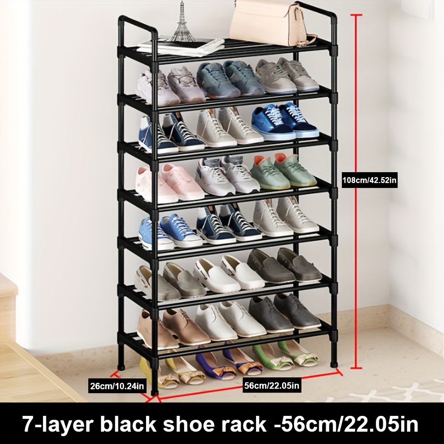 Double Row Shoe Rack Space Saving Foldable Shoe Rack Home - Temu Portugal