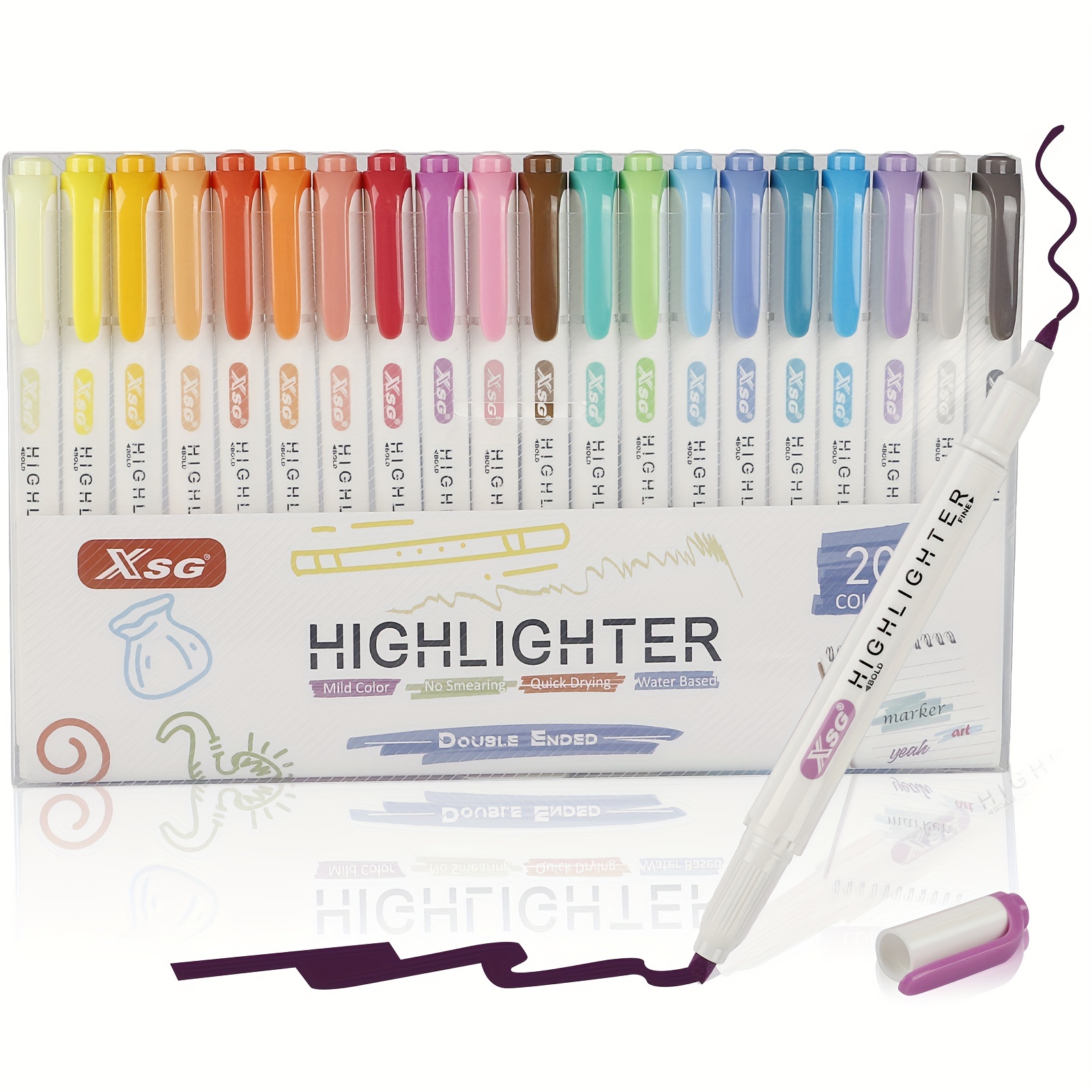 ZEYAR Cute Highlighters With Duals Tips, Cream Colors, Chisel Tip and  Bullet tip, Aesthetic Highlighter Marker, No Bleed Dry Fast Easy to Hold  (Youth)