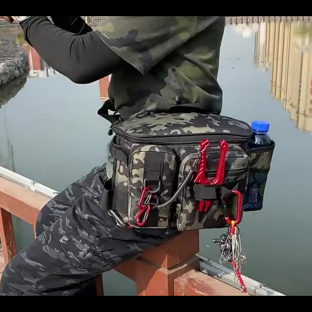 Fishing Tackle Bags Waterproof Fly Fishing Sling Pack for Saltwater  Freshwater Fishing Rip-Stop PE Padded Shoulder Strap Pliers Storage