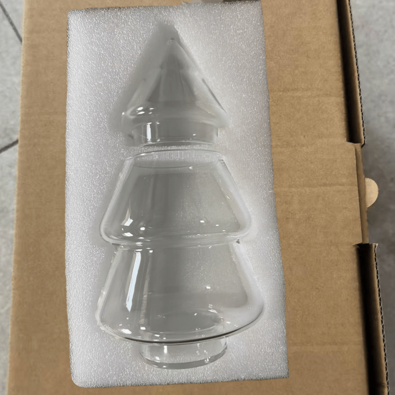 Image of Glass Christmas Tree For Home Holiday Decoration Multifunction Glass Storage Jar For Modern Living Room Decoration