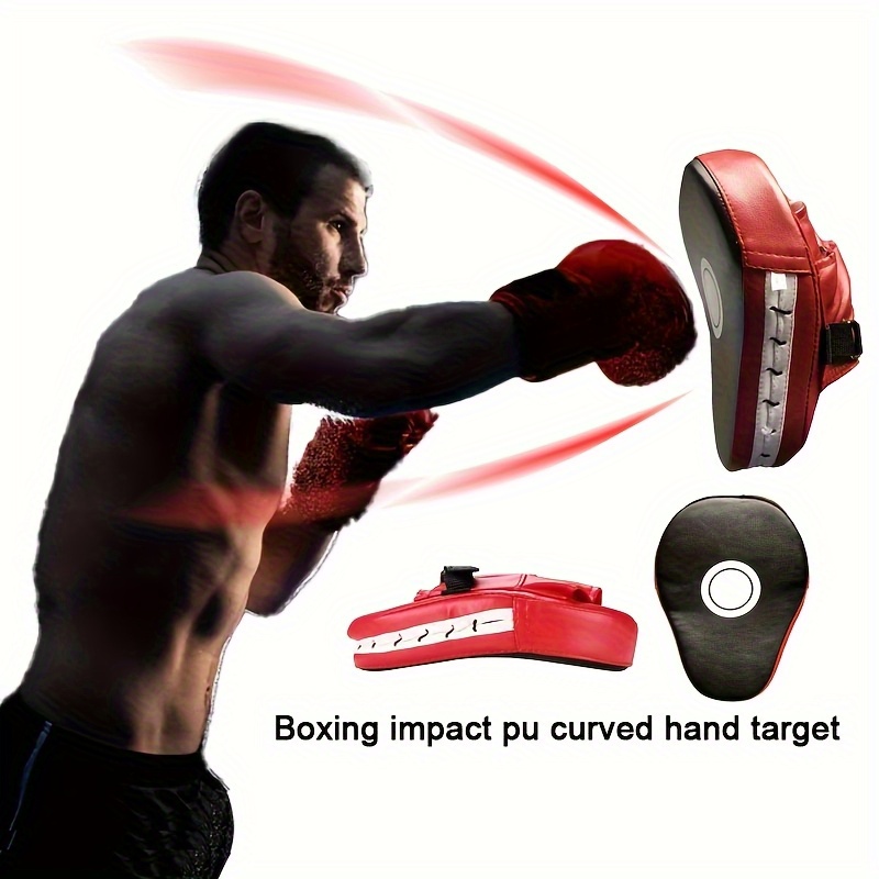 A professional boxing PU curved hand shock absorbing training pad,  suitable for karate, Muay Thai and Multiple colors are av