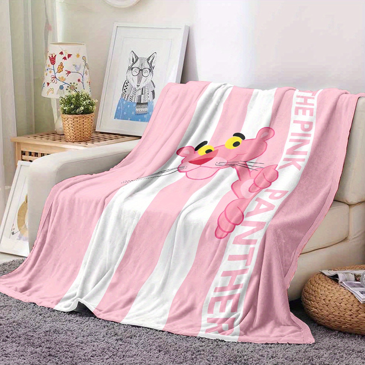 cartoon print flannel throw blanket soft Temu Kuwait
