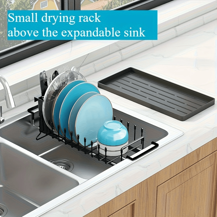 space saving expandable dish drying rack sink heavy duty Temu - Main Image