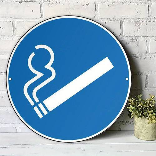 2d flat 2d flat vintage style blue circular aluminum smoking area sign 19 99cm diameter wall mounted no electricity needed ideal for 2d flat