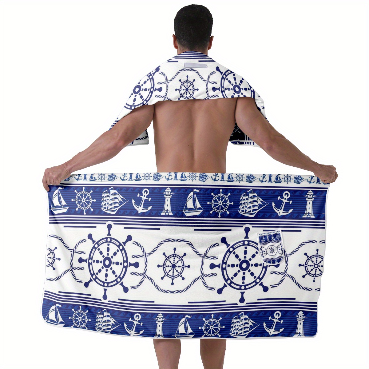 TEMU 2pcs Men's Bath Skirt Set Sauna Bath Towel Skirt Men's Button Bath Towel Skirt Non-slip Bath Towel Spa Sauna Beach Resort Bathroom Supplies Dry