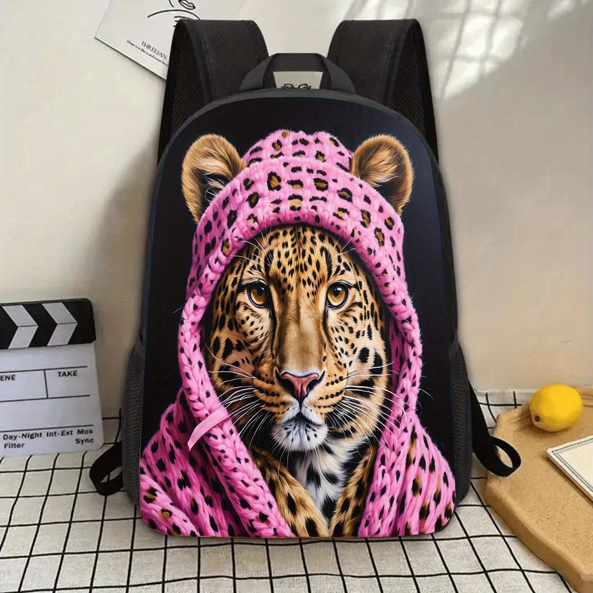 leopard backpack sold on Temu United States