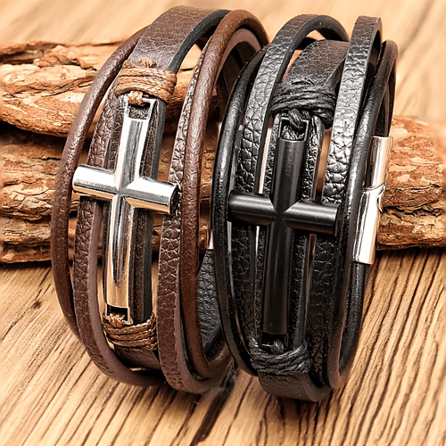 cross luxury premium mens bracelet 21 22cm cool fathers day gift jewelry fashion accessory creative mens gift