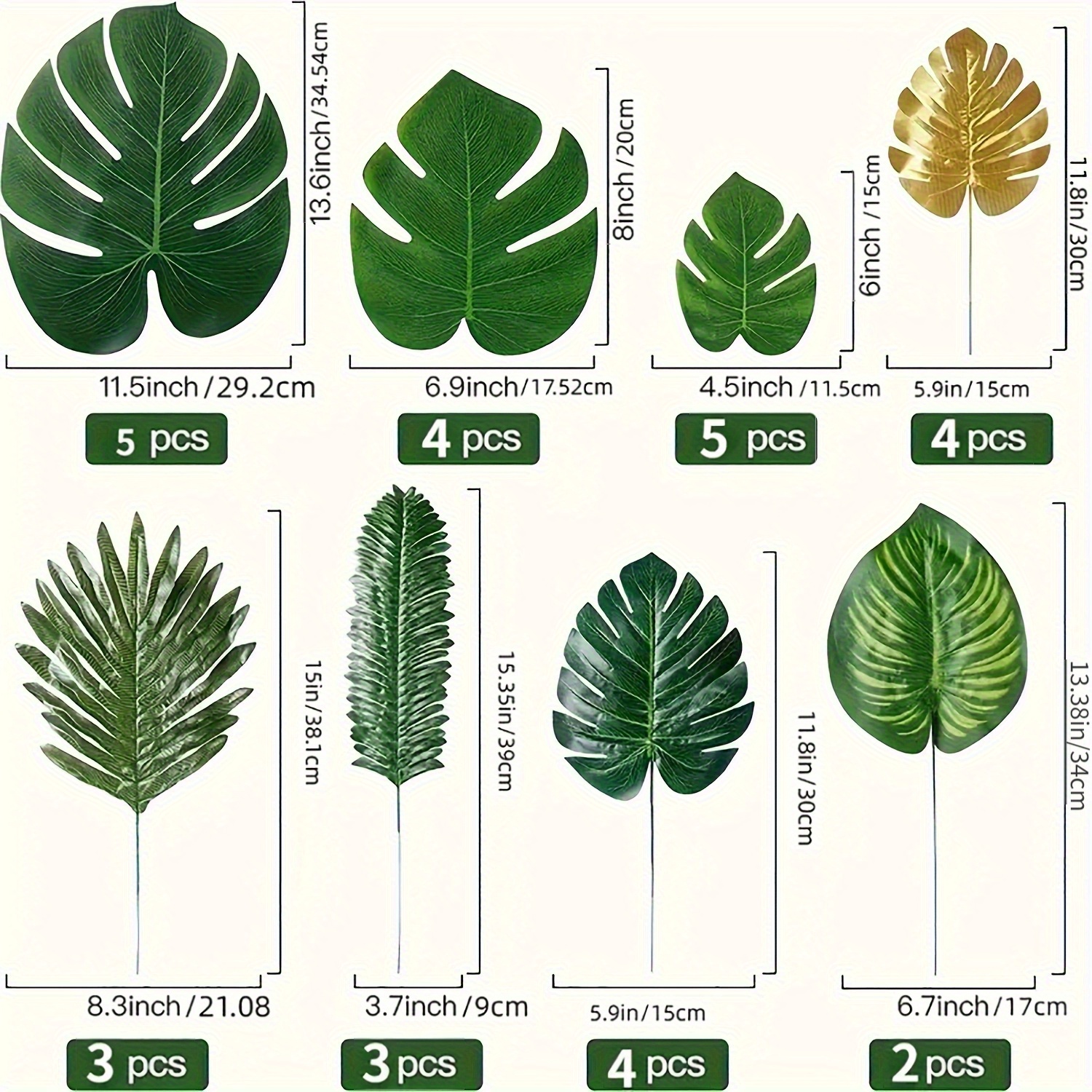 30pcs Artificial Monstera Leaves, Green Single Plastic Fake Leaves, Monstera Balloon Wedding Decoration Leaves, Small Plant Leaves For Home Decor, Ornaments, Suitable For