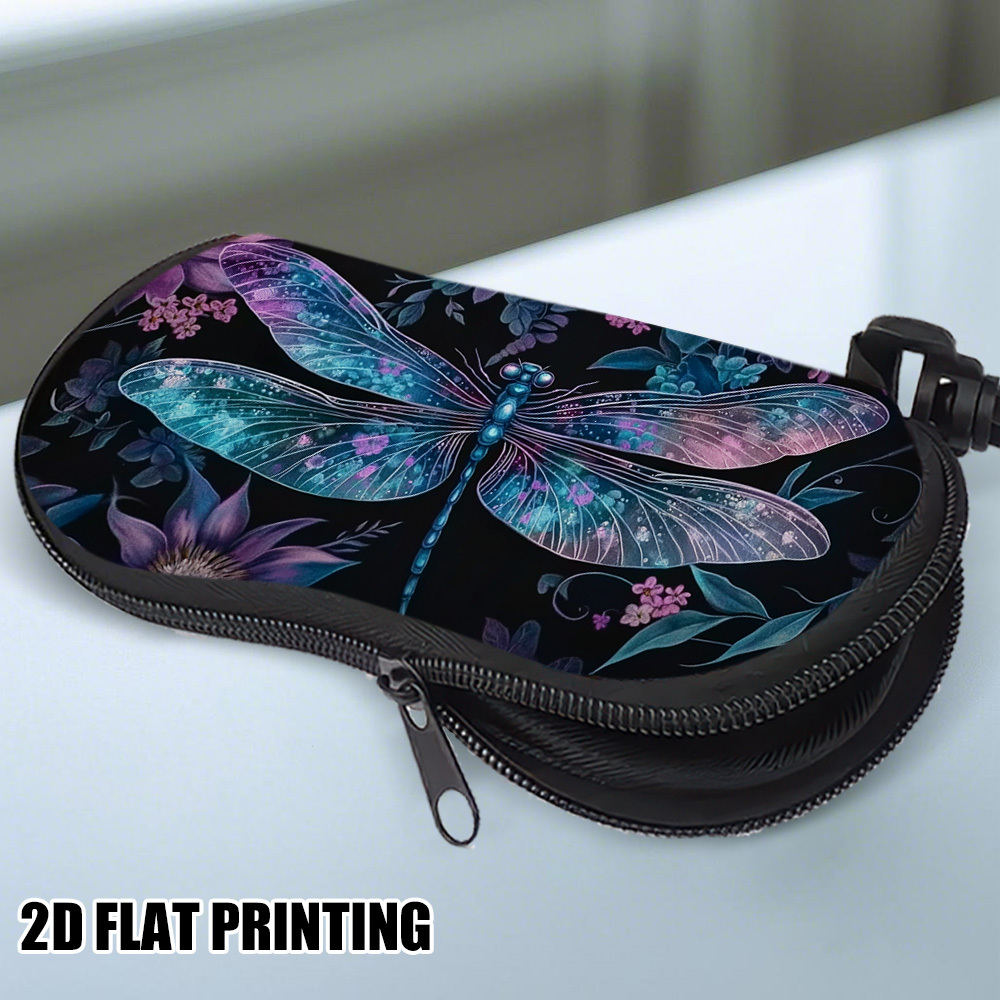 1pc vibrant dragonfly floral print soft eyeglass case - Temu  display picture 2