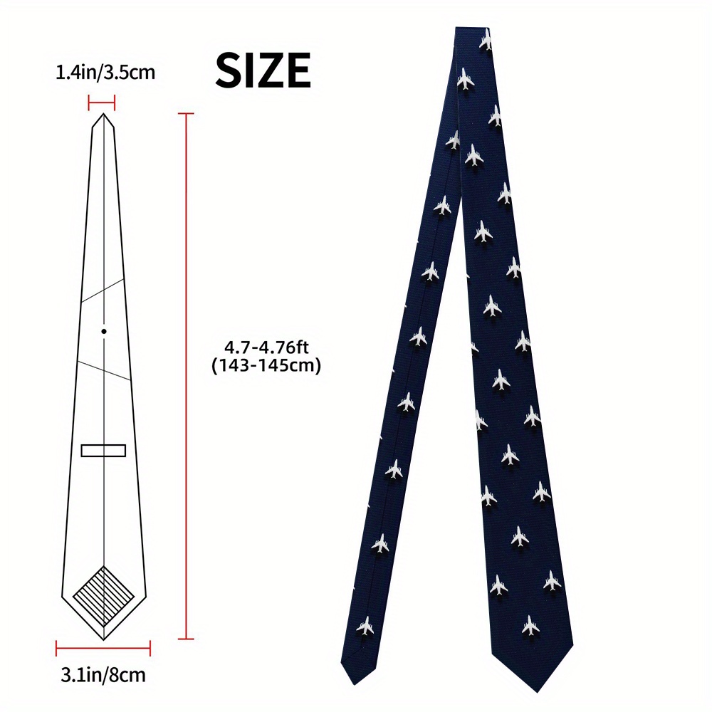 TEMU 1pc, Abstract Clean Look 8cm Polyester Fun Tie For Men, Printed Tie Ideal For Stylish Dressing In Offices, Holiday Events, Or Packages
