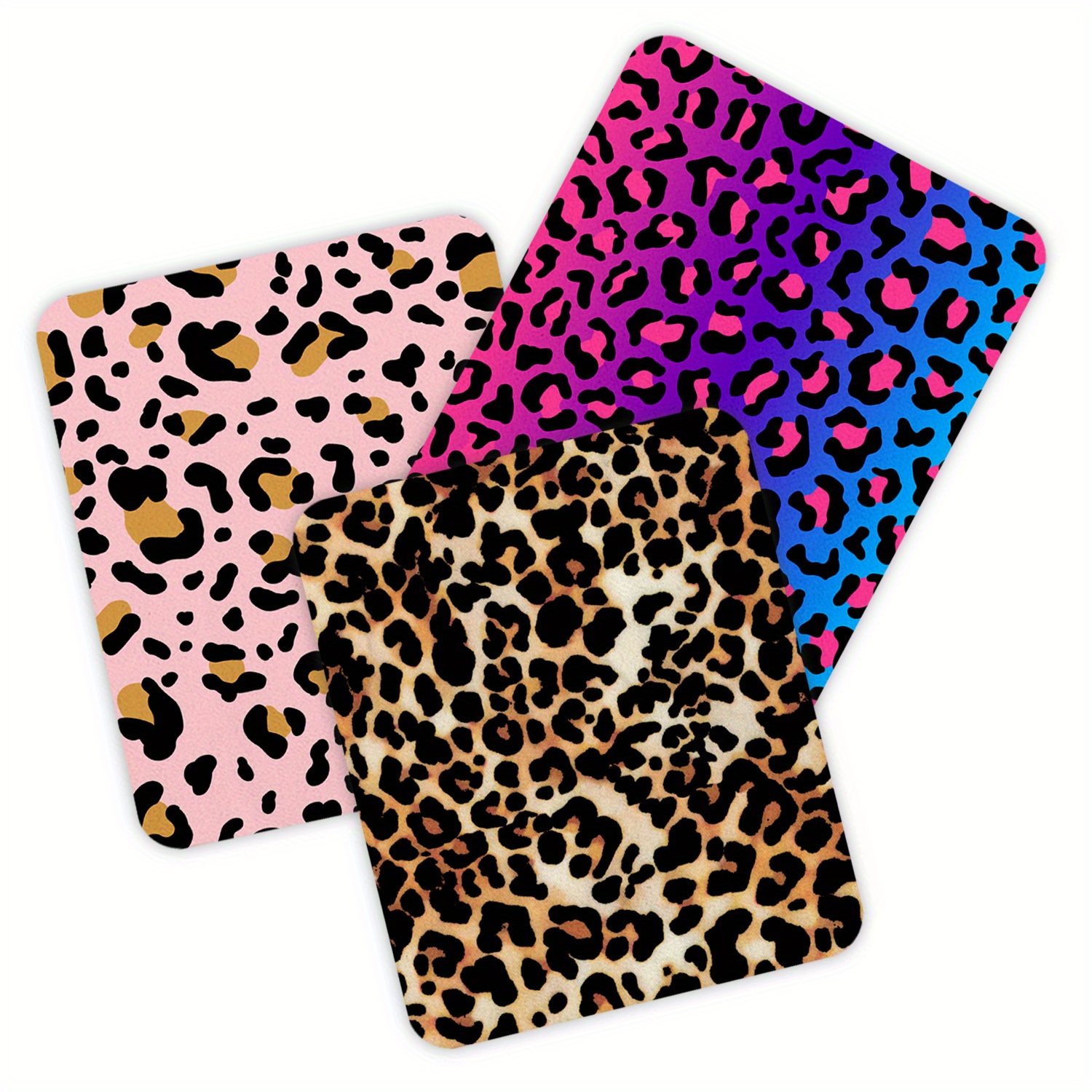 3/6pcs, Glasses Cleaning Cloths, Pastel Leopard Pattern Premium Eyeglass Cleaner Cloth, Lens Wipes Cloth For Cleaning Eyeglasses, Cell Phones, Screens, Lenses, Electronics And All Delicate Surface