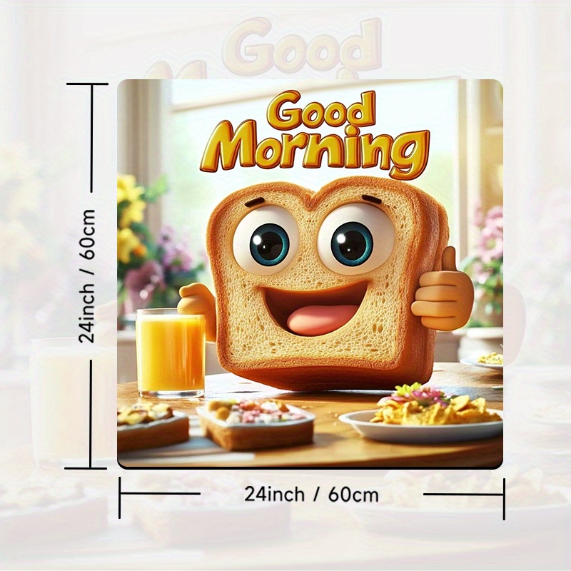 TEMU ., 2D-gedruckte flache Matte für Waschmaschinen, Trockner-Top-Schutzmatte mit einem niedlichen Cartoon-Toast-Design, hergestellt aus Polyester,