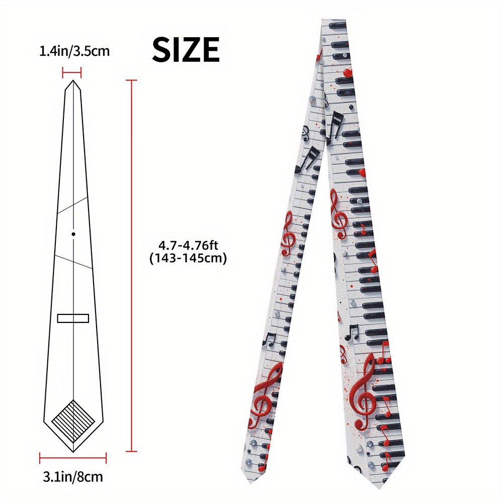 TEMU 1 pieza, Corbata para hombre con estampado de y , poliéster , 8 cm de ancho, corbata estampada lavable, ideal para outfits de de , o fiestas de