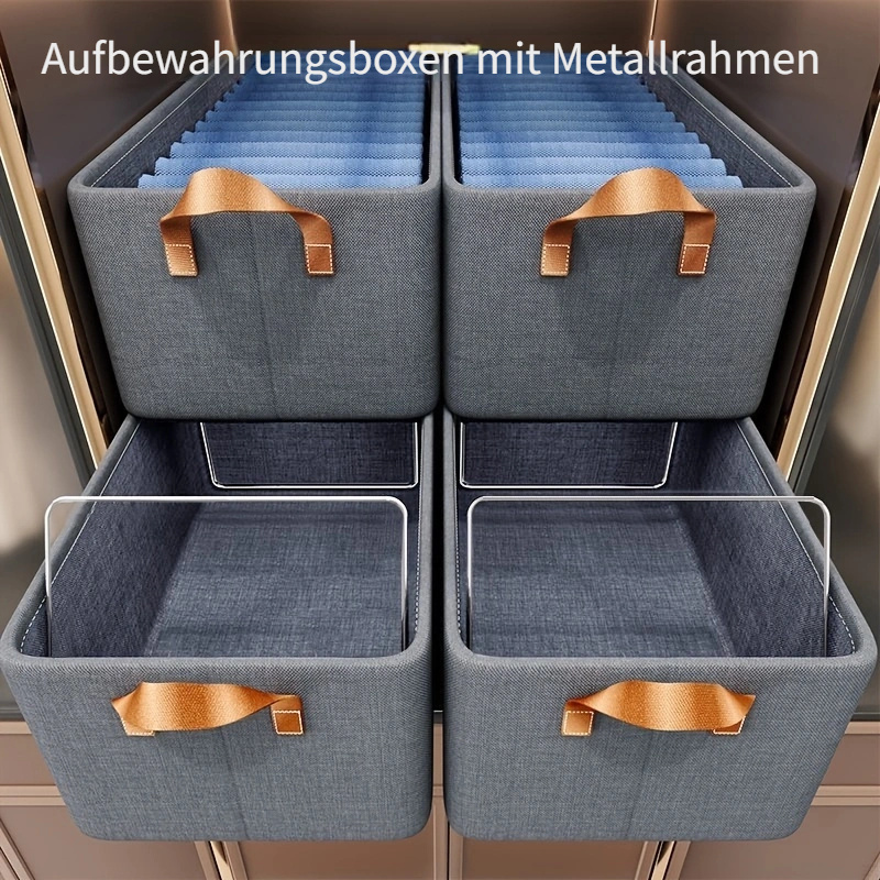 2 Stück Faltbare Kleideraufbewahrungsbox Mit Metallrahmen – Stabile, Stapelbare Aufbewahrungsbox