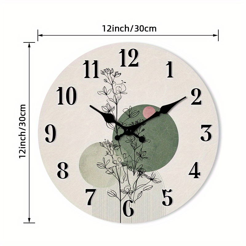 Image of 1pc Modern Minimalist Wood Wall Clock - Non-ticking , Wood Grain Face Suitable For Foyer, Kitchen, Home Office, Studio - 10"/12"/14"/16" Round Clock (no Battery)
