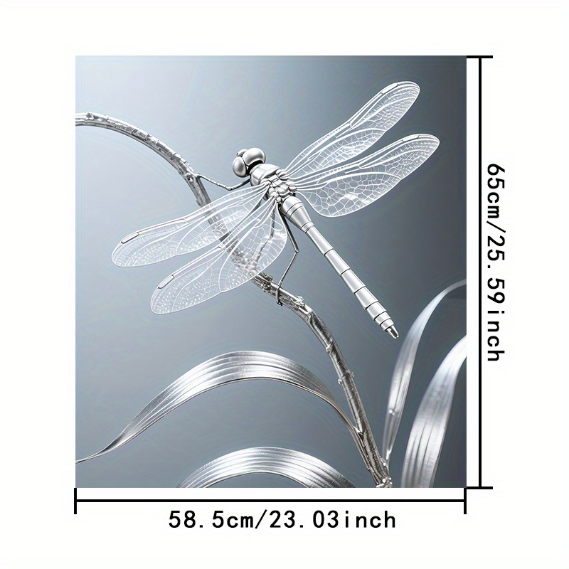 TEMU 1pc 2d Dragonfly On A Branch Patterned Magnetic Dishwasher Door Cover Sticker, 23.03×25., Suitable For Dishwasherrefrigerator Etc. - Easy To