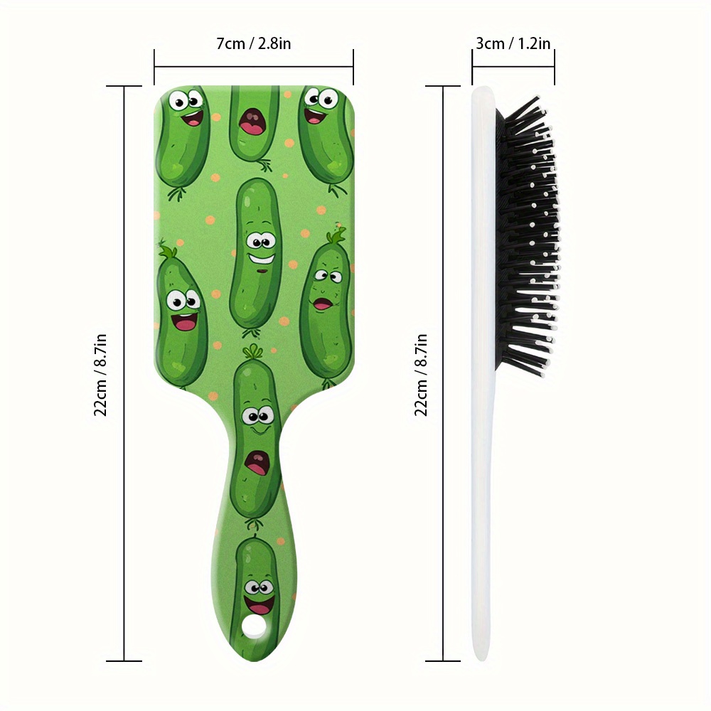 TEMU 1pc, Hair Comb With Fun Kimchi Pattern, Durable Abs Handle With For All Hair Types, Ideal For Home, Travel And Holiday Gifts, Combs For Hair Care