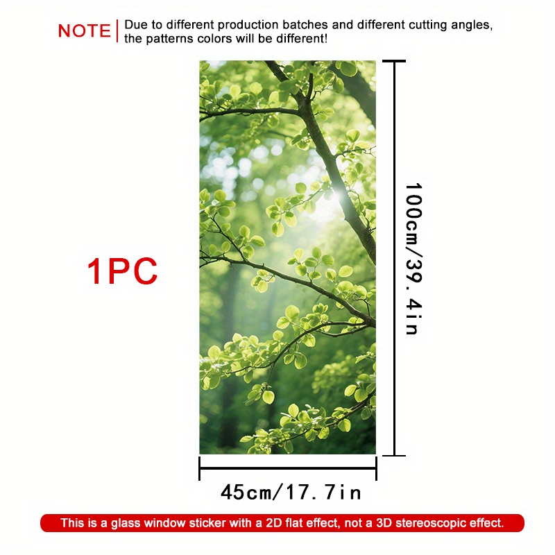 TEMU 2d Flat - 2d Flat - A 1-roll 2d Of A Forest Scene, Measuring 45×100cm, Made From Frosted Pvc Material. This Decorative Window Film Uses