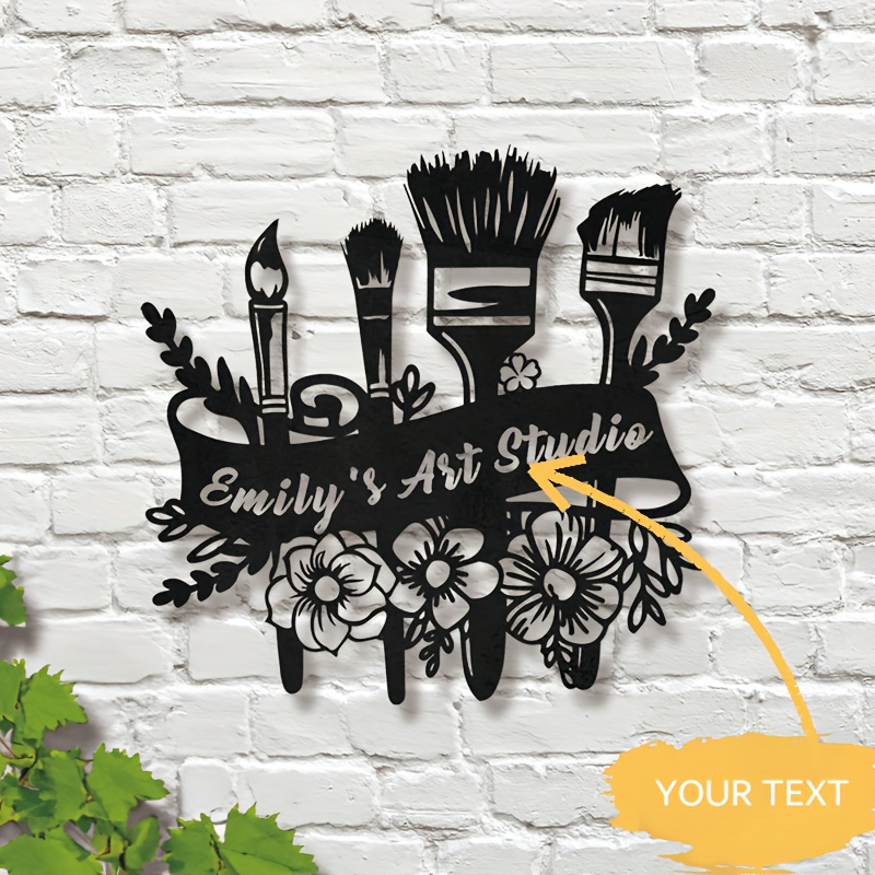 TEMU 1pc Iron Metal Wall Art Sign, Personalized With Custom Name & Number, Multipurpose Wall Hanging Decor
