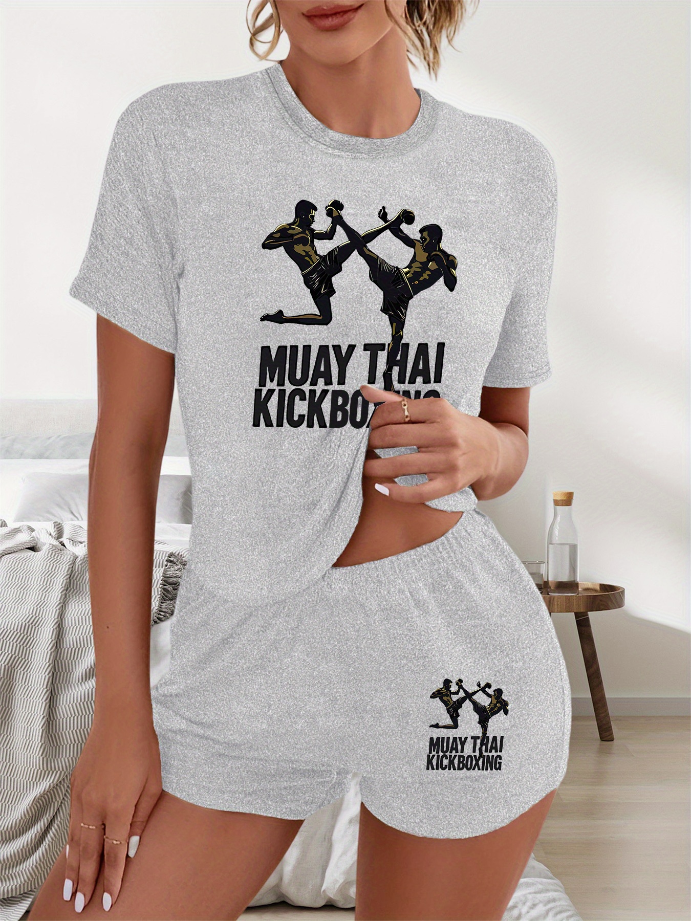 conjunto camiseta pantalones muay thai kickboxing mujer Temu Ecuador