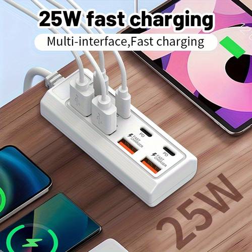 8 port usb to 4 usb 4 type c 25 multi port fast charging compatible with 5v usb devices including computers laptops tablets and more