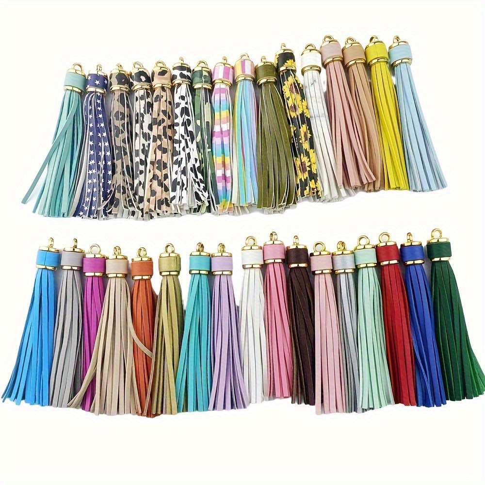 TEMU 12pcs Bohemian Style Tassel Multi-style Keychain Set, Multi-colored Keyring Bag Backpack Pendant, Women's Additions, Keychain