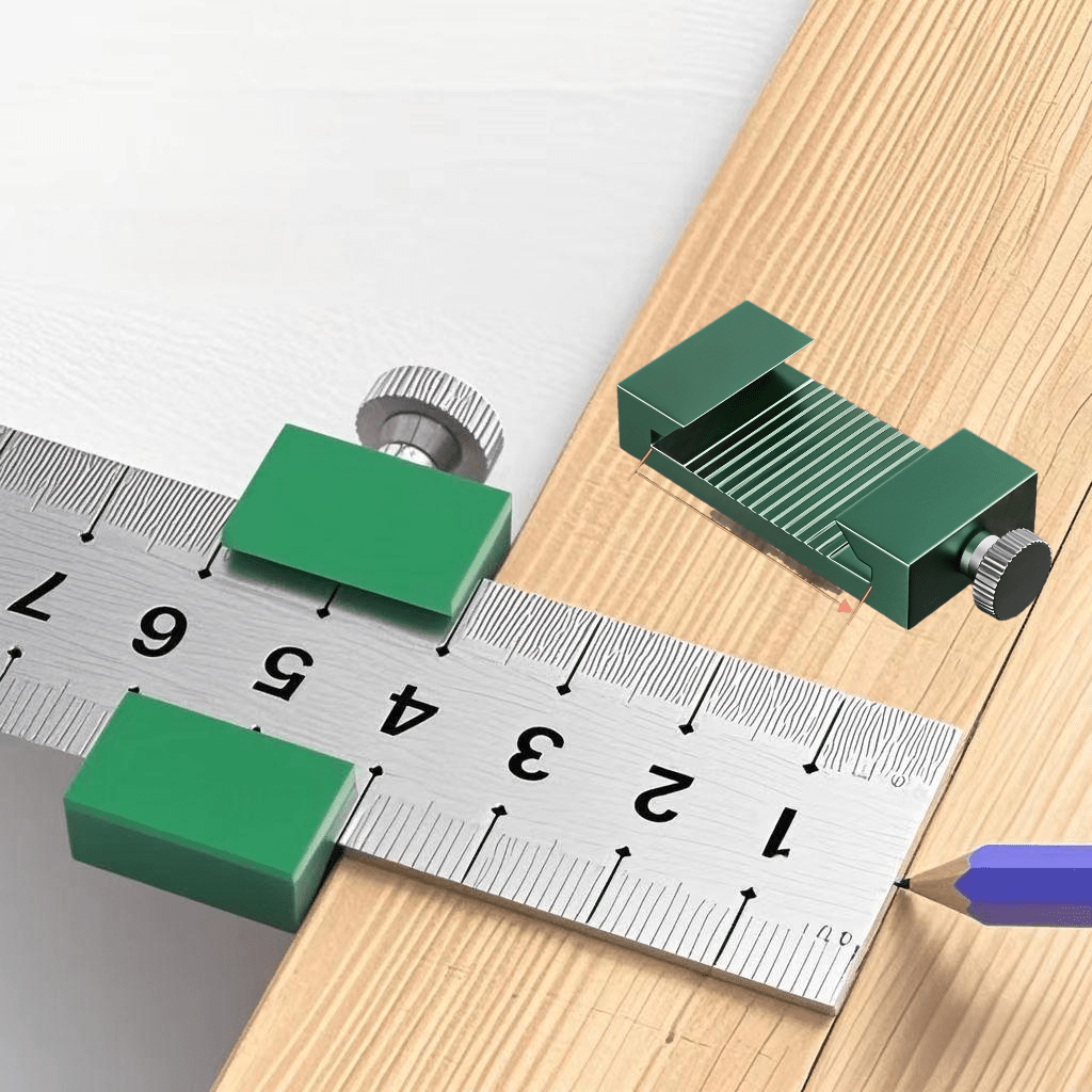 1 Set Precision Carbon Steel Woodworking Square Ruler - Easy-to-Use Aluminum Alloy Locator with Marking Gauge for Accurate Measurement