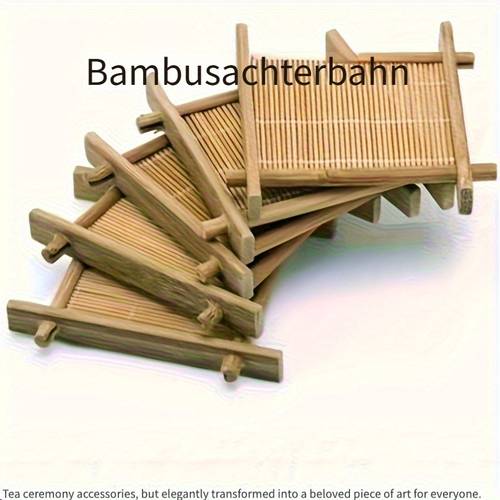 5 stück bambus japanische teezeremonie untersetzer - innensohlen, eleganter design holzgriffe, zum bereitstellen von heißgetränken, teezeremonie zubehör traditionelle traditionelle japanische bambus bambus, bambus tee se