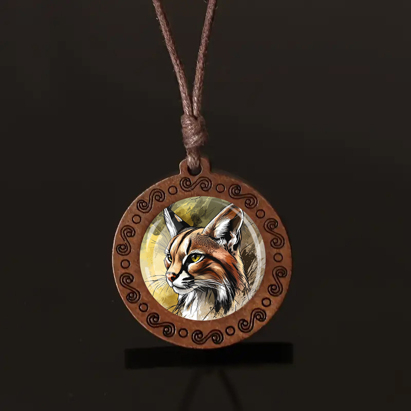TEMU Collar de madera con colgante de , unisex, cordón ajustable, adecuado para uso diario, regalo de vacaciones.