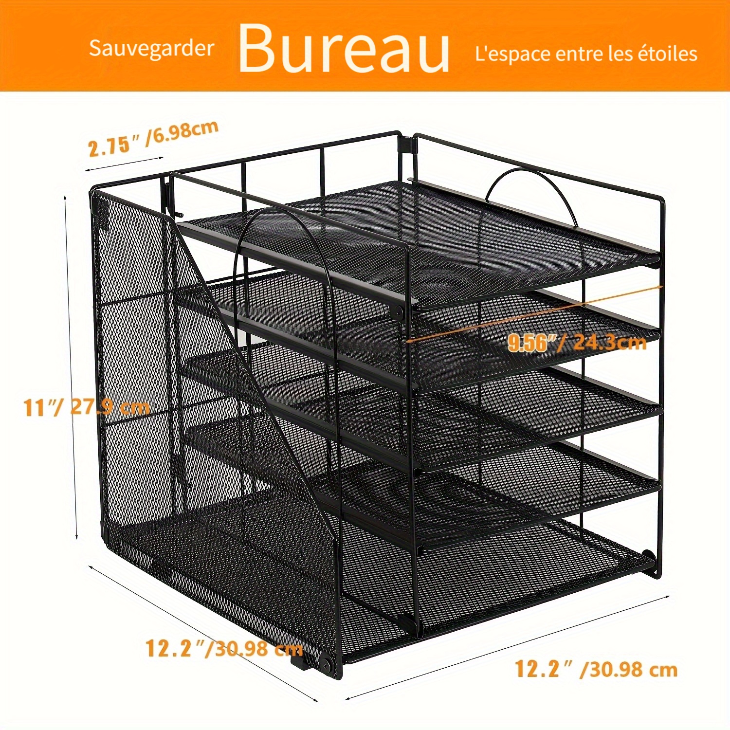 Casier Rangement Bureau 2 Pcs Boîte de Rangement en Plastique Range Document Organisateur de Bureau Boîte Trieur Porte-Revues Dossiers pour Classer Papiers (3 Compartiments