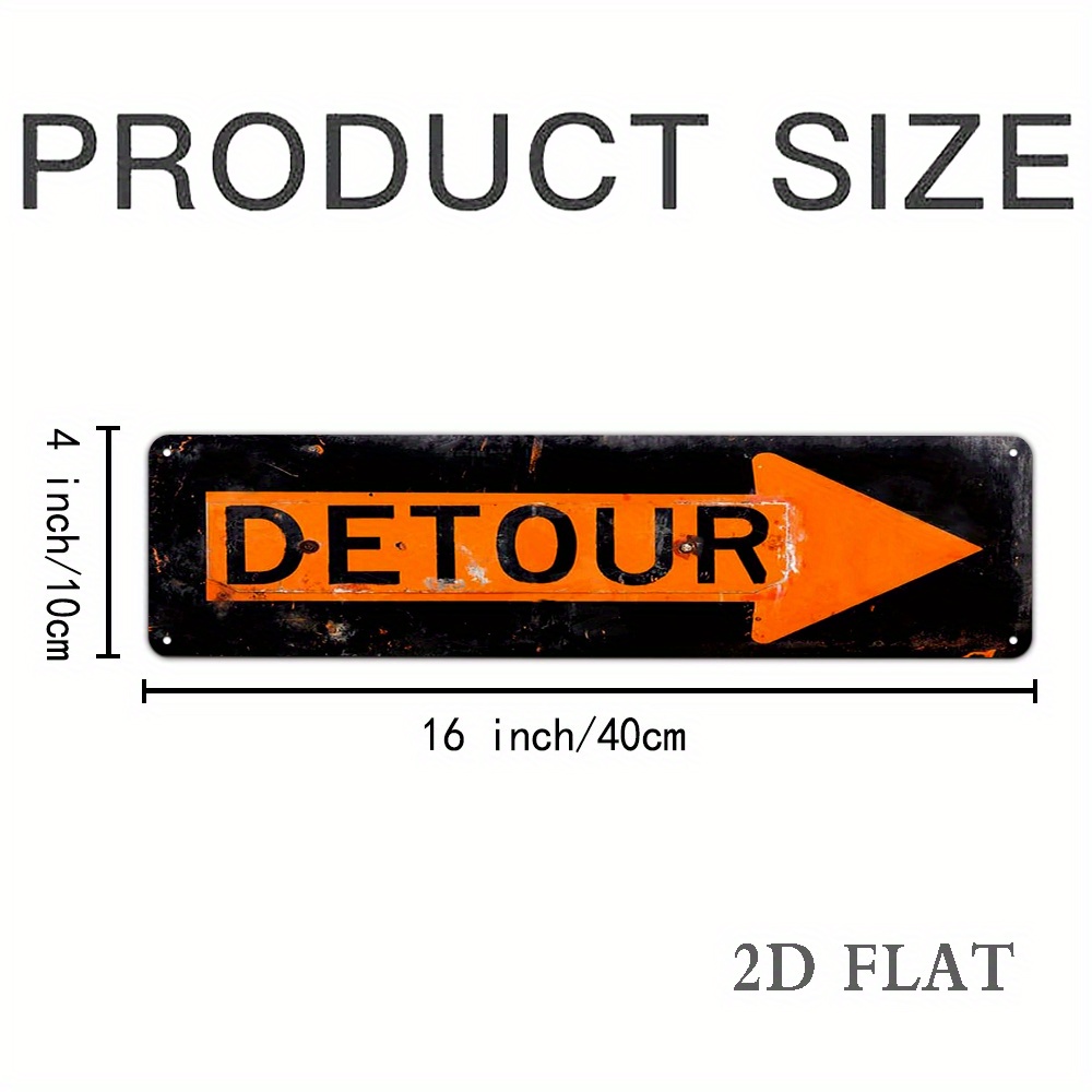 TEMU 2d Flat, 1pc Retro Vintage Metal Sign Suitable For Man Cave, Bar, Garage Decor - Waterproof Dustproof Wall Poster With Directional Arrows &
