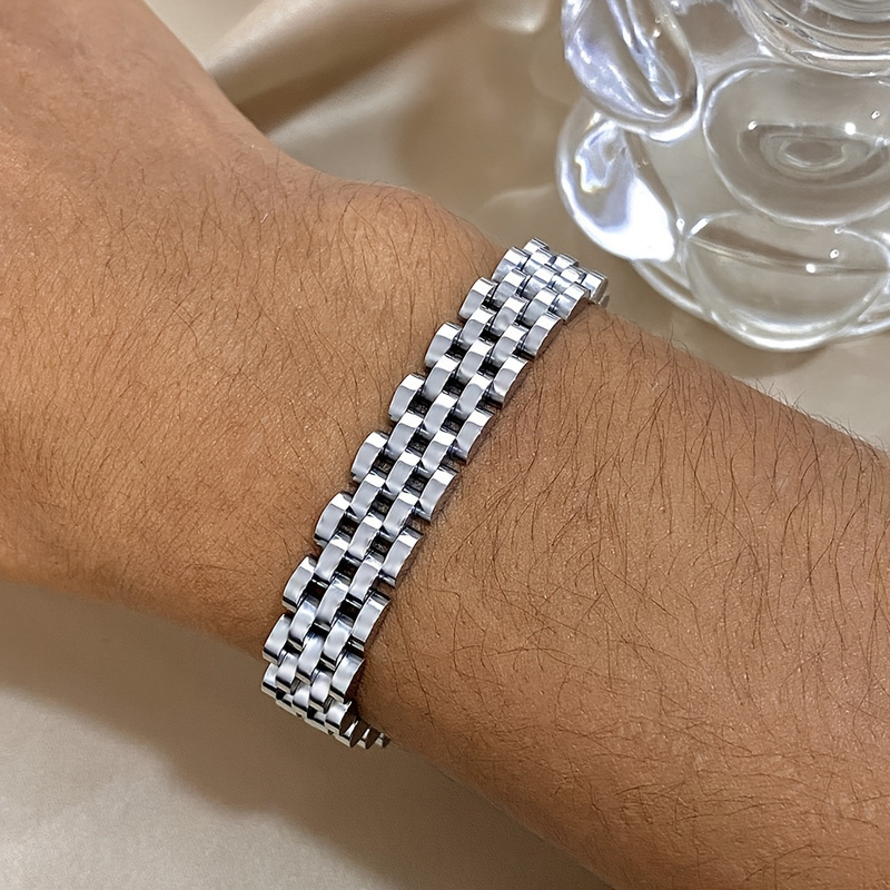 Punk Waterproof Stainless Steel Bracelet, Thick Chain Design