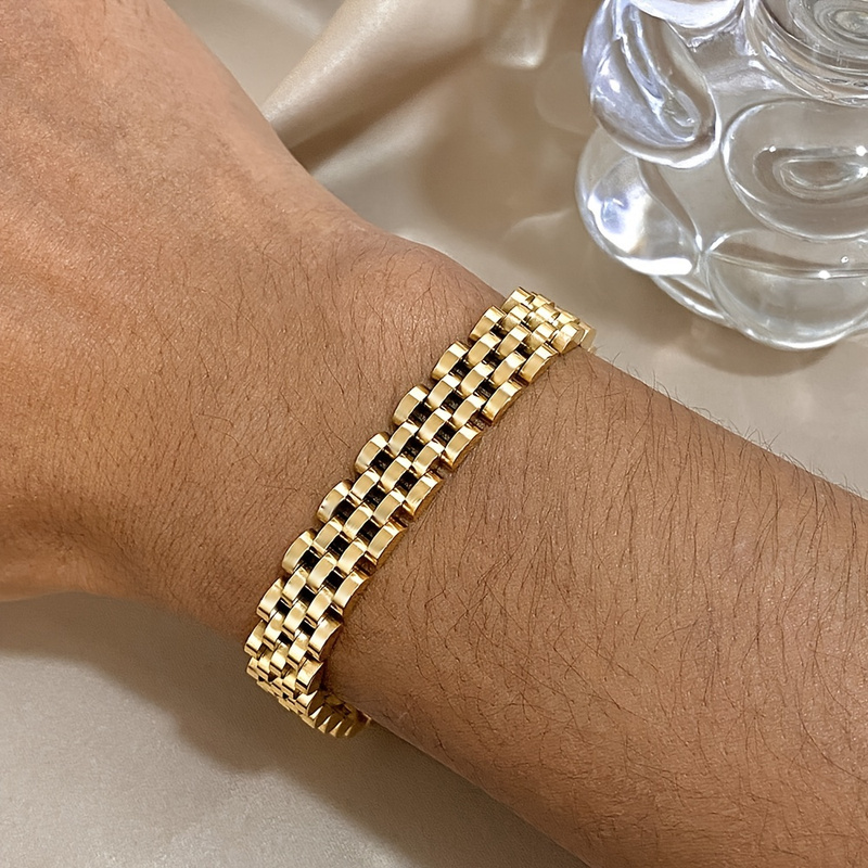 Punk Waterproof Stainless Steel Bracelet, Thick Chain Design