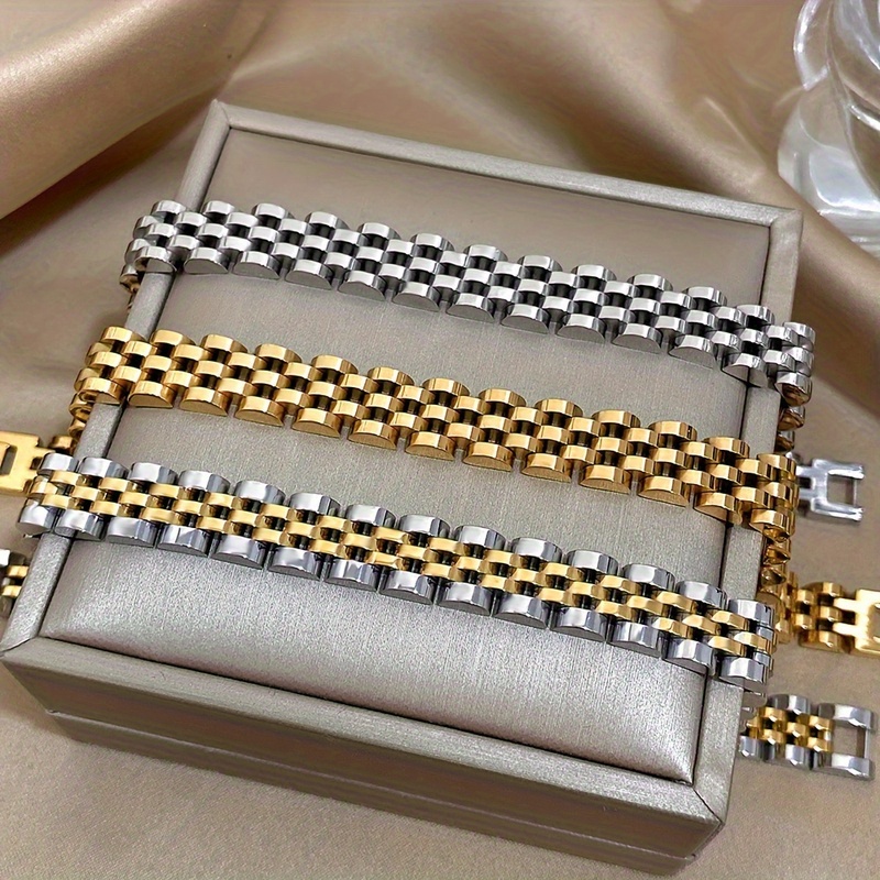 Punk Waterproof Stainless Steel Bracelet, Thick Chain Design