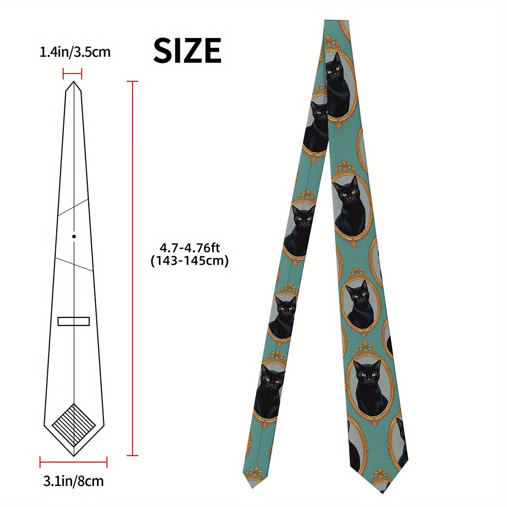 TEMU 1pc, Humorous Tie Featuring A Vintage Black , From. This Printed Tie Is Easy To And Perfect For Presentations, Romantic Evenings, Or As A